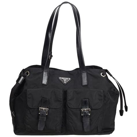 black prada tote|prada nylon tote bag large.